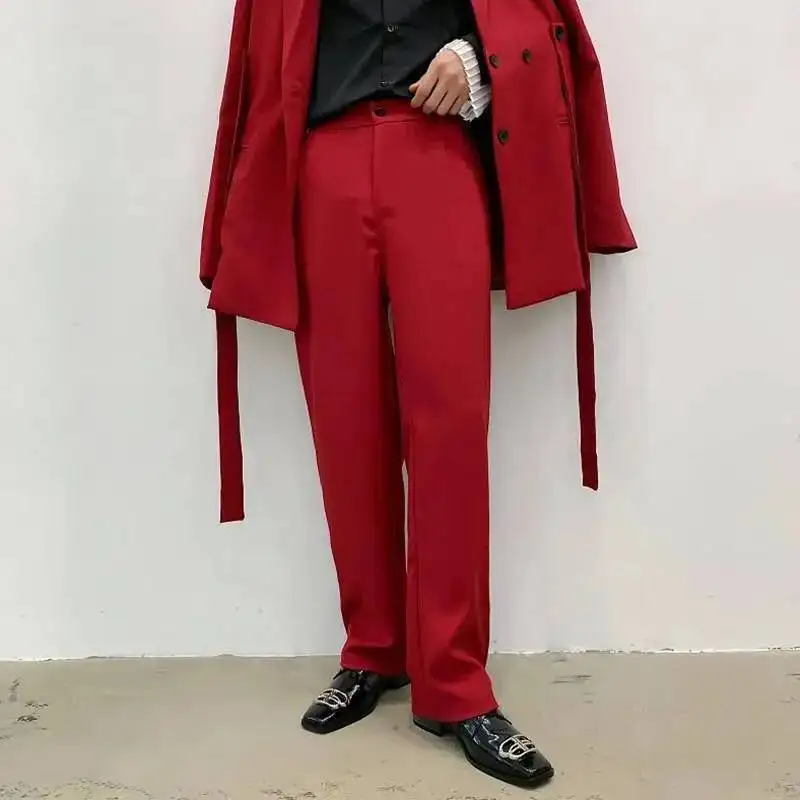 LUZHEN Spring Pants Color Solid Straight Casual New Elegant 2026 Men's Fashion Korean Style Loose Male Handsome Trousers JY7757