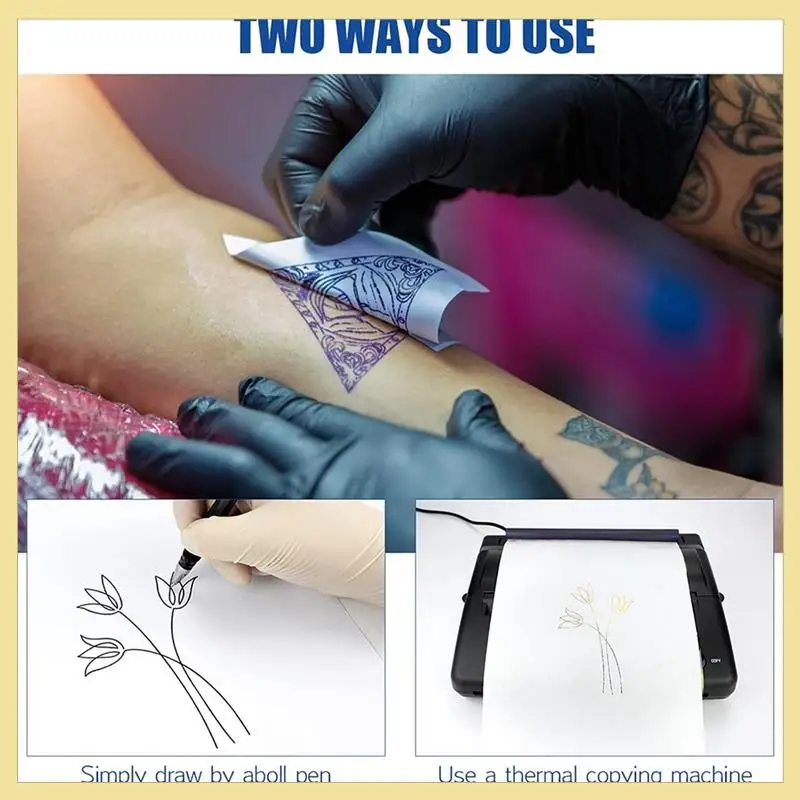 TTKK-Tattoo-Schablonenpapier, 40 Blatt, Transferpapier, Thermo-Schablonenpapier, A4-Format, Schablonenpapier für Tattoo-Drucker