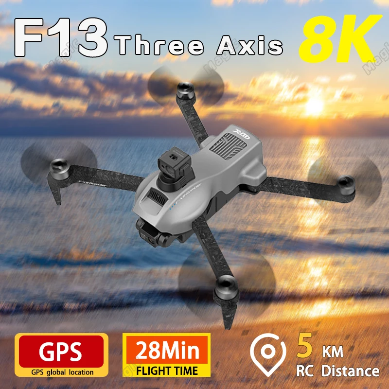 F13 RC Drone Gps Silnik bezszczotkowy 8K Hd Camera Eis 3-Axis Anti-Shake Uniwersalny helikopter do unikania przeszkód Zabawka zdalnie sterowana