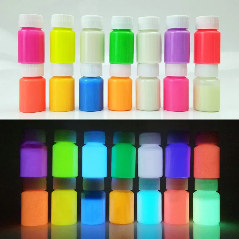 13 Color High Brightness Luminescent Paint 30ml Student Hand Drawn DIY Textile Wall Water Oil Amphoteric Fluorescent Pigment Set