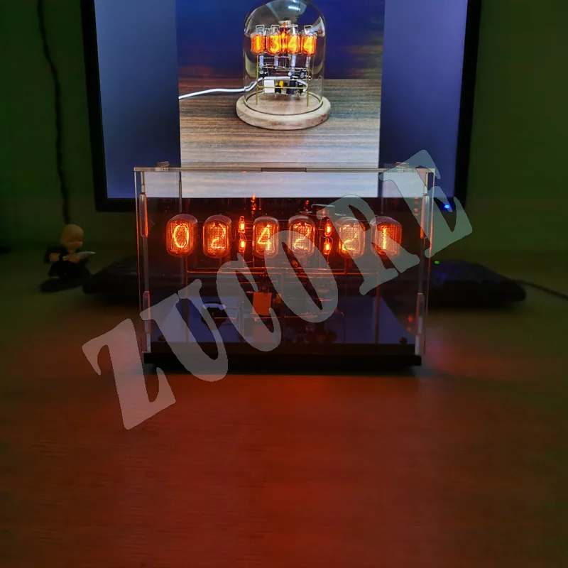 Orologio a tubo incandescente IN12 Set di orologi da capannone fatti a mano con orologio da tavolo retrò punk da regalo a 6 bit