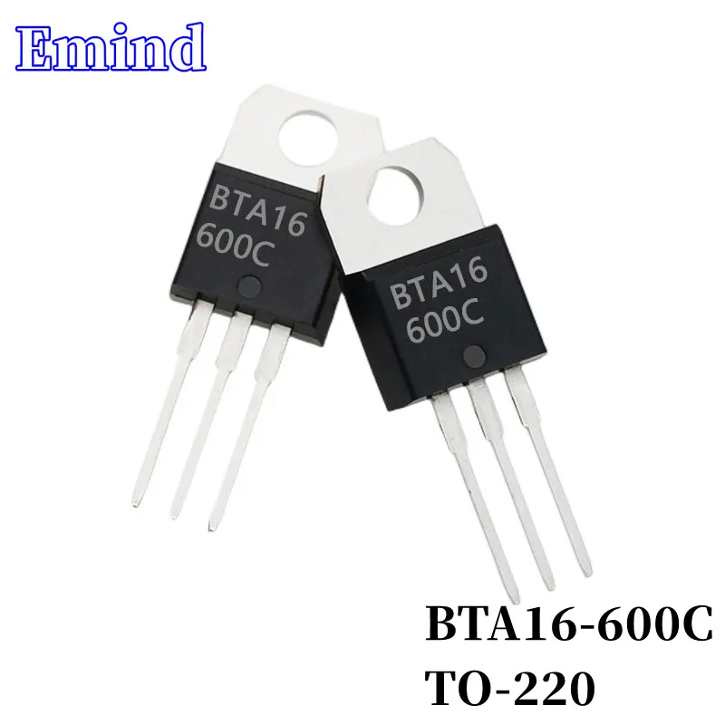 

20/50/100/200/500Pcs BTA16-600C BTA16 Triac 16A/600V TO-220 DIP Thyristor Large Chip