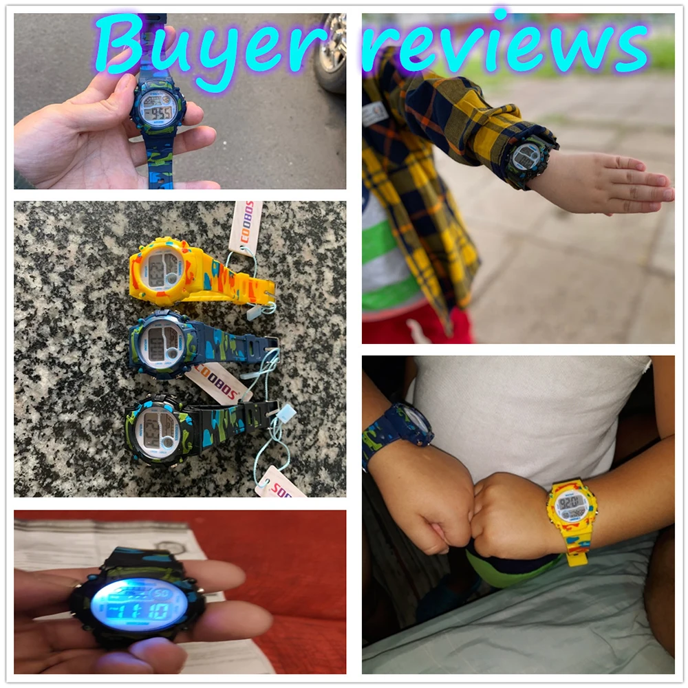 Waterproof Week Alarm Clock Camouflage Calendar Luminous Sports Watches Kids Watches Electronic Wristwatch LED Digital Watches