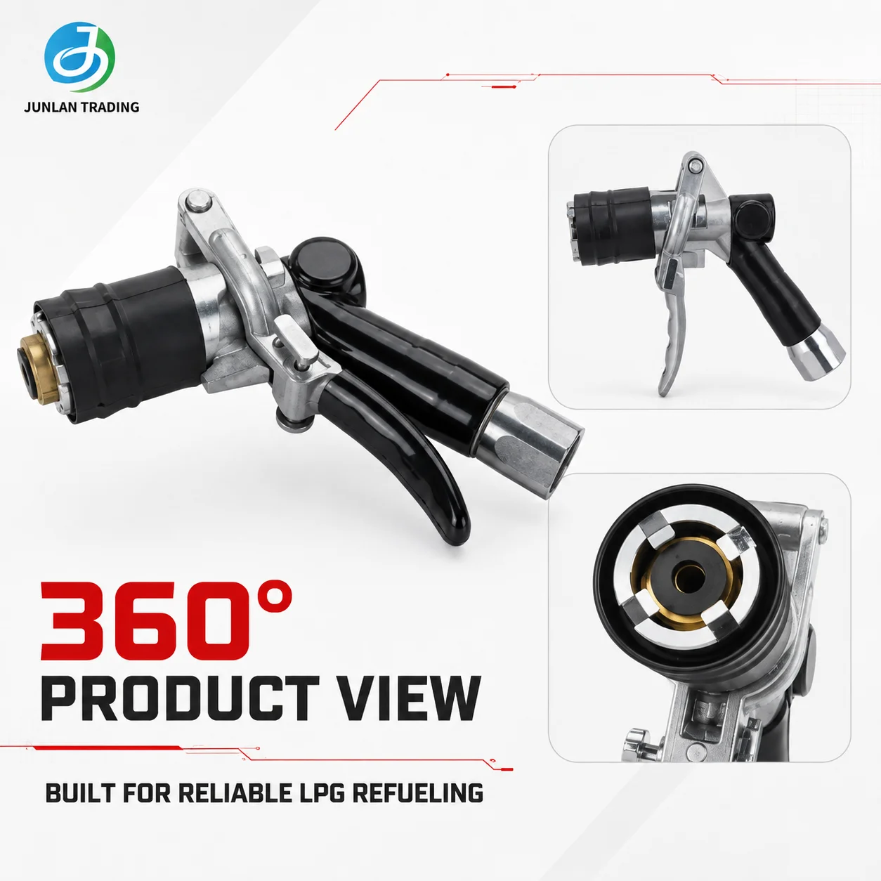 Heavy LPG Autogas Filling Nozzle 360° Swivel Manual Fuel Dispenser Gun for Gas Station