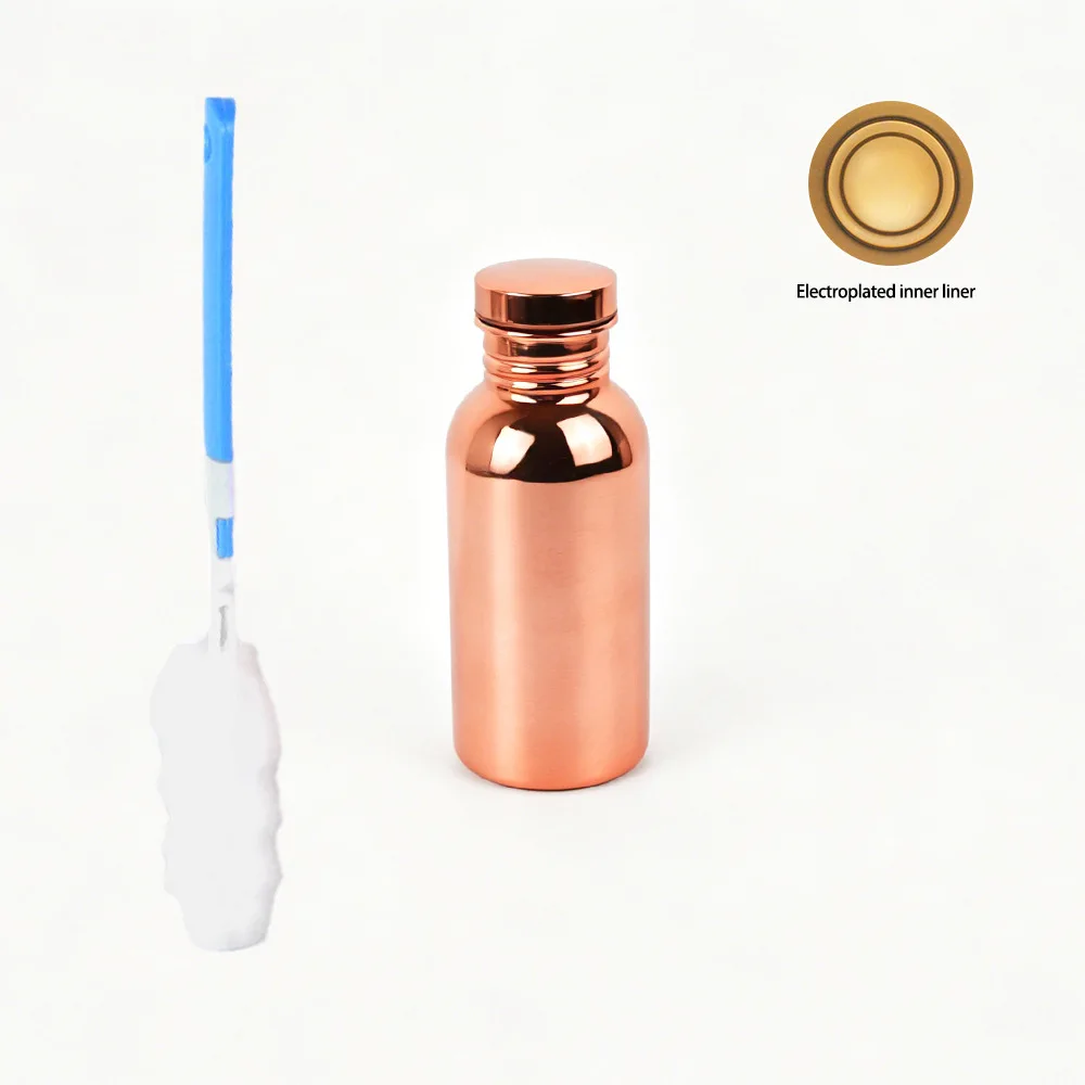 500ml Portable Single Wall Sports Water Bottle, Mirror Copper Plated Stainless Steel Cold Water Cup - view 3