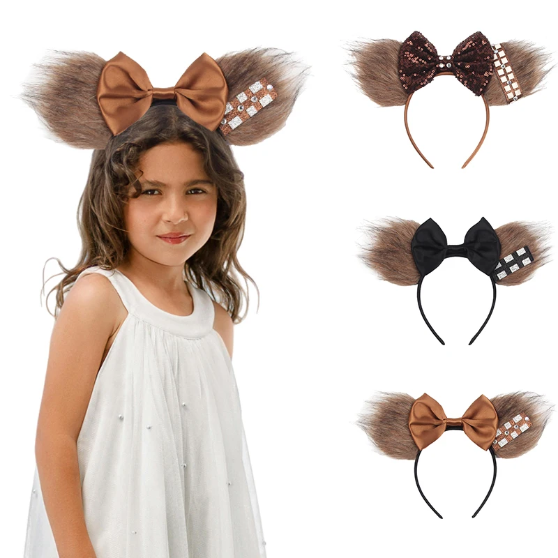 New Plush  Mouse Ears Headband Halloween Hair Accessories Fo