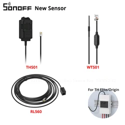 SONOFF New Sensor Temperature Humidity Sensor THS01 WTS01 RJ9 4P4C Connector Extension Cable 5M for Sonoff TH Elite/TH Origin