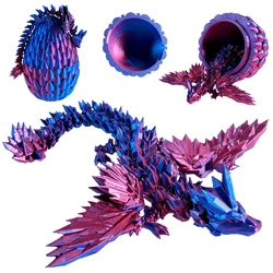 3D Printed Dragon with Dragon Egg Flexible Rotatable Dragon Toys 3D Printed Dragon Ornament Exquisite Articulated Dragon Toys