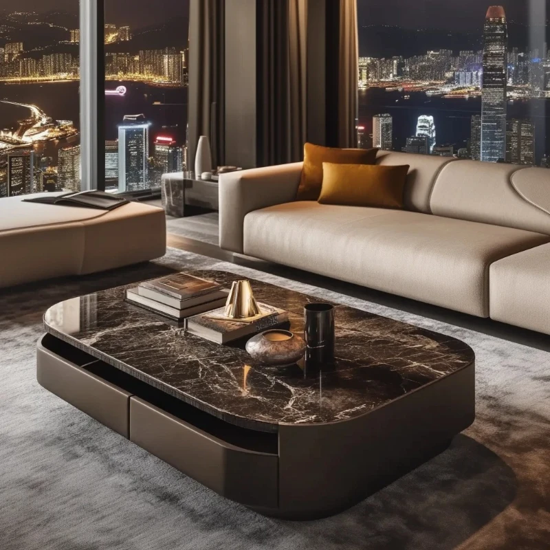 

Square jade luxury stone coffee table living room custom square modern luxury stone light luxury villa