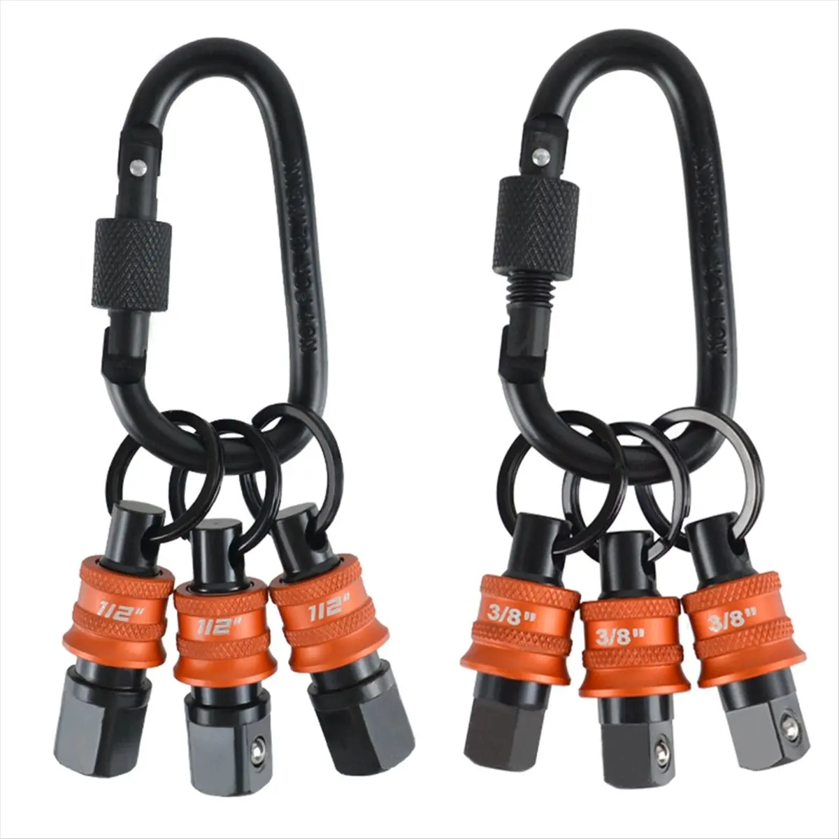 DT57 LATEST MODEL 1/2 3/8 Inch Keychain Socket Hexagonal Shank Drill Bit Holder for Impact Drill Nut Driver Carabiner Socket Ext