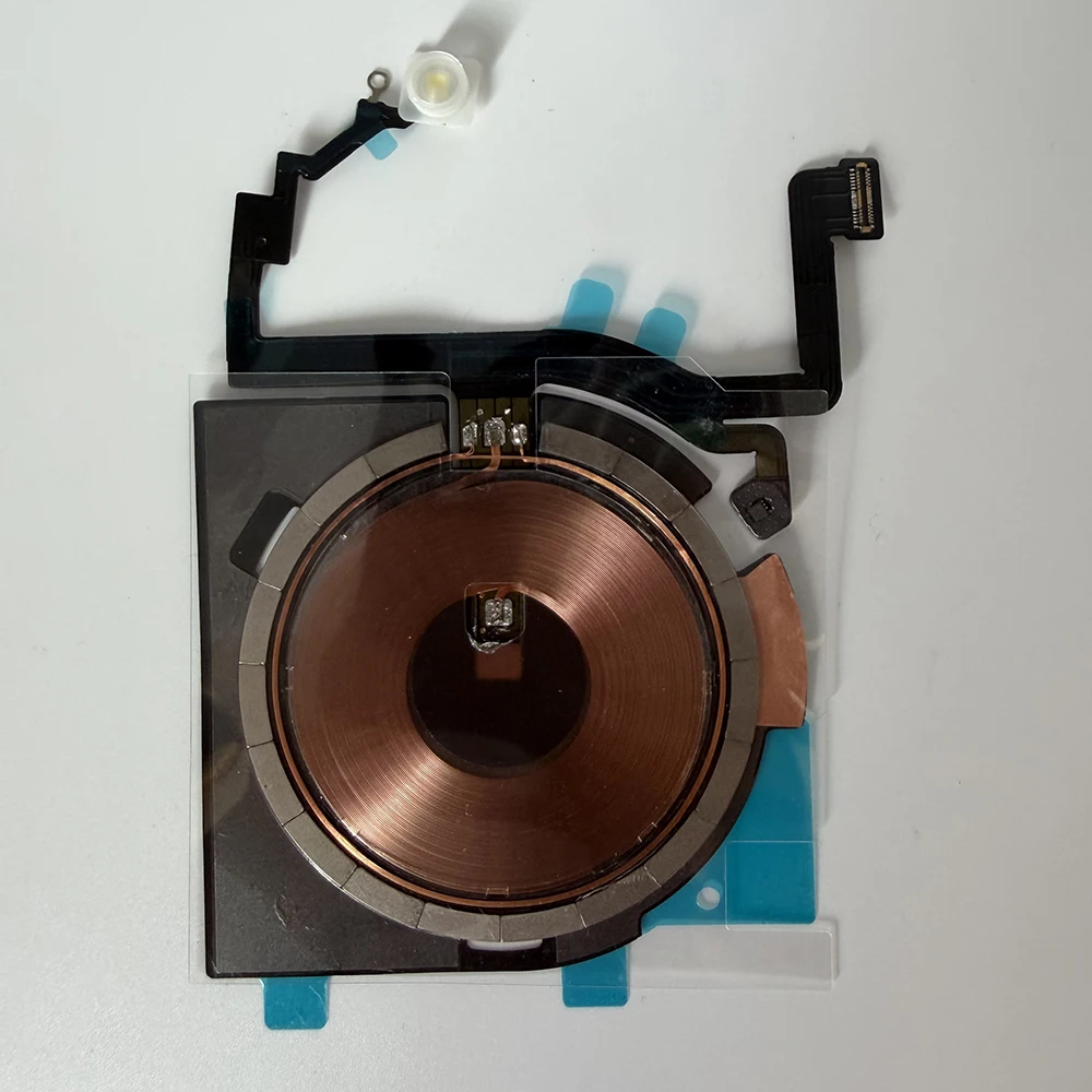 OEM Kabellose Ladespule NFC-Antenne Ersatzteil mit LED-Blitzlicht Flexkabel für iPhone 14 15 16 Plus Pro 17 Pro Max Ersatzteile