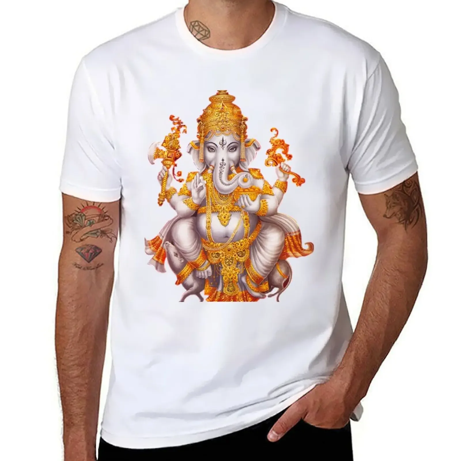 Ganesh Ganesha T-Shirt summer clothes sweat for a boy new edition sweat men heavyweight Round Collar Outfits funny style topsman