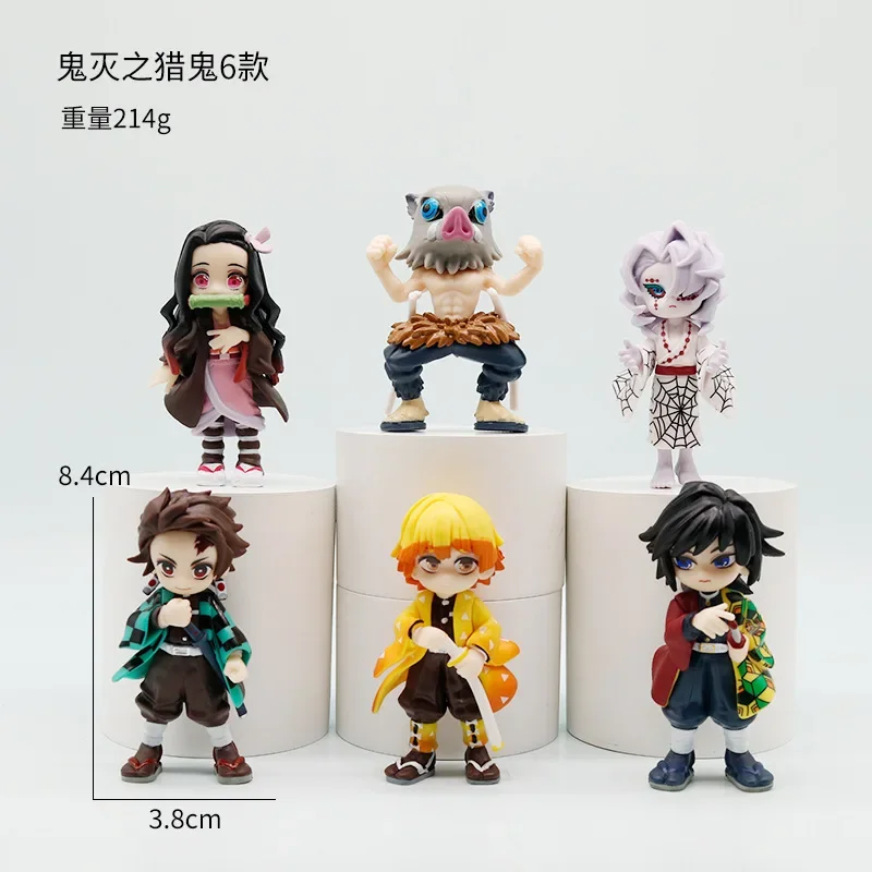 released Demon Slayer: Kimetsu no Yaiba Tanjiro, Nezuko, Zenitsu, and Inosuke Collectible Blind Box Figurines for Desk Display