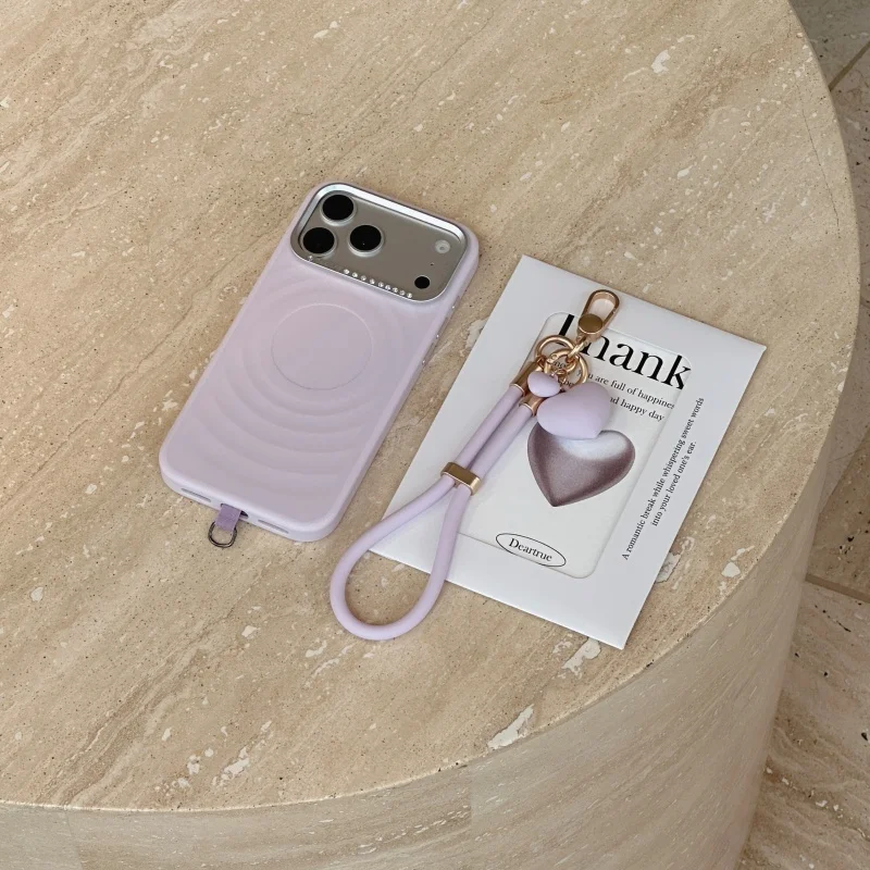 Star Glitter Ripple Case with Love Liquid Lanyard Lens Protection For iPhone 16 Pro 17 17 Pro 18 18 Pro Full Protection Running