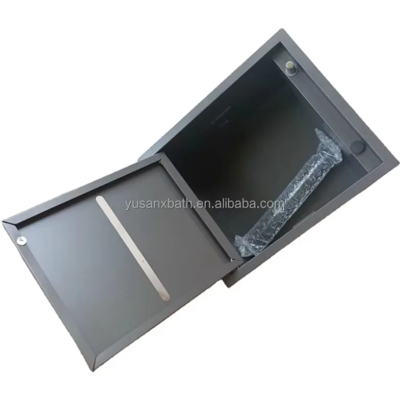 Modern SUS304 Recessed Sticker Tile Wall Mounted Hidden Tissue Box Niche Toilet Paper Tissue Holder Bathroom Tissue Roll Holder