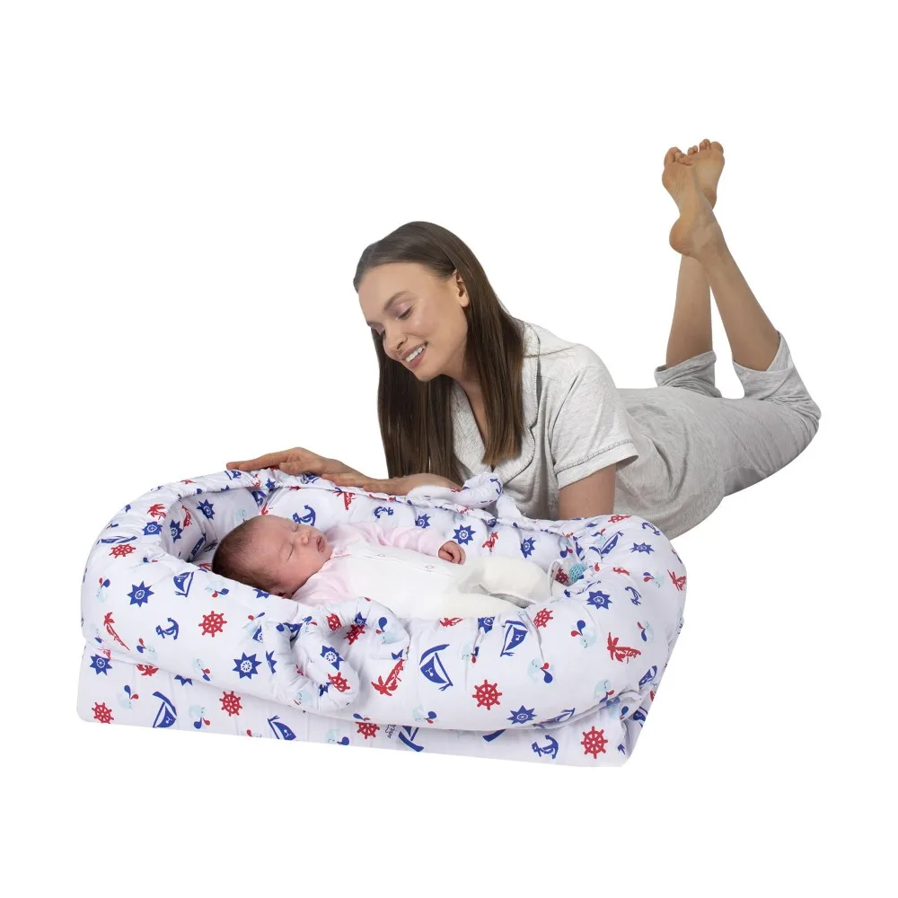 White Color Ship Pattern Mother So Baby Bed