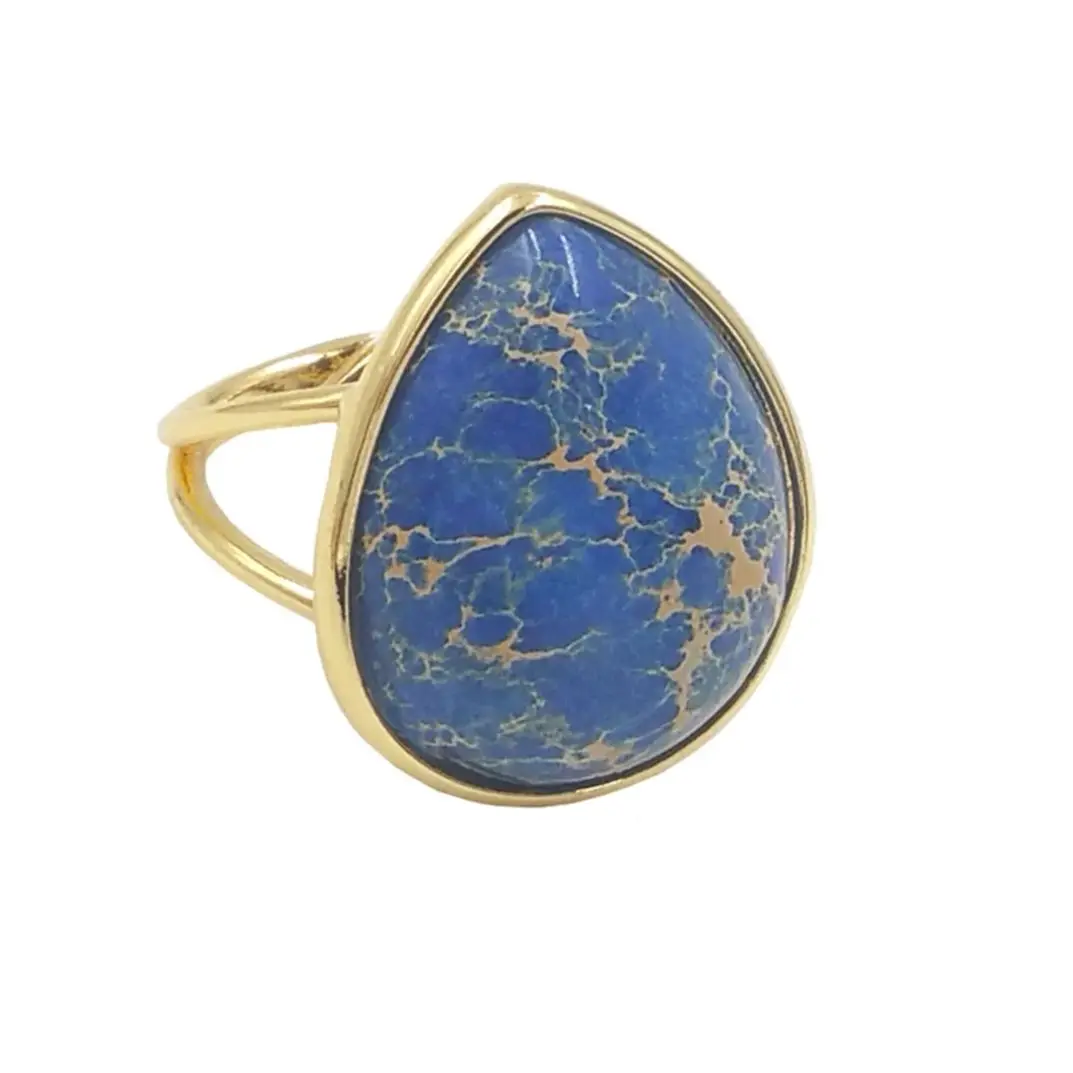 

WT-R504 Кольцо из яшмы в классическом стиле, позолоченное 18 карат, регулируемый аксессуар овальной формы, женский драгоценный камень, вечерние, привлекательный дизайн