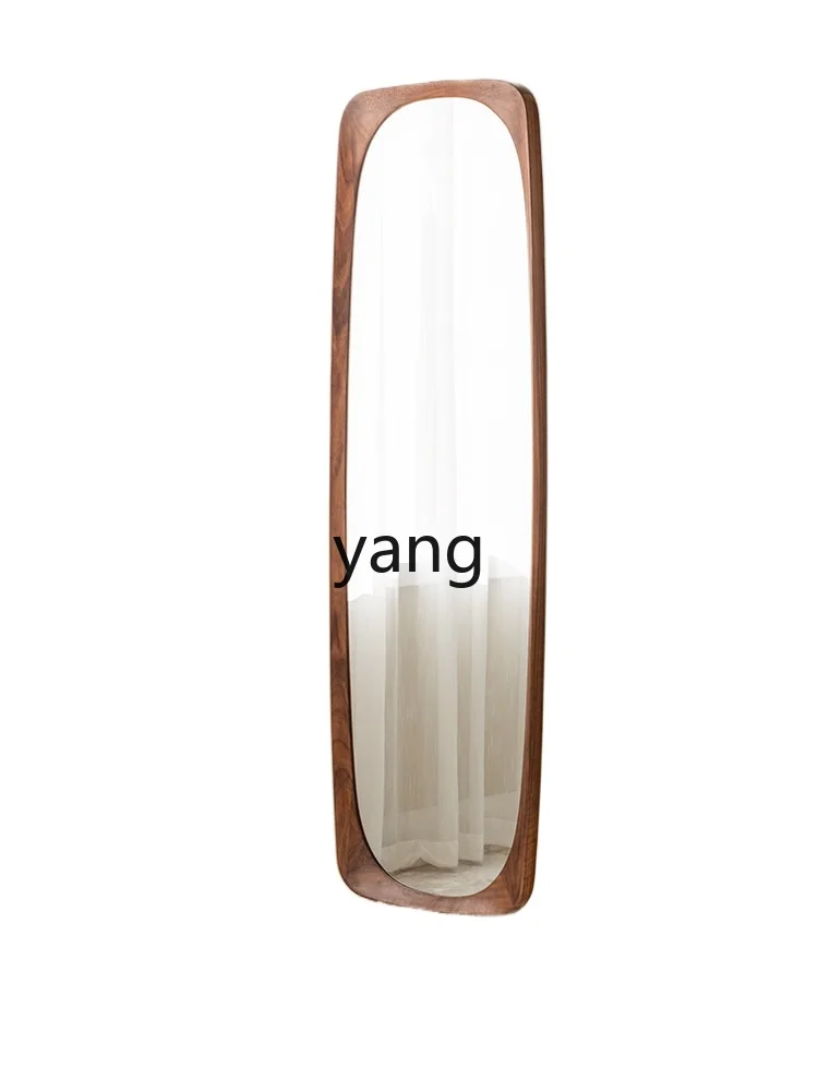 

LZR full body floor full-length mirror, black walnut full solid wood mirror