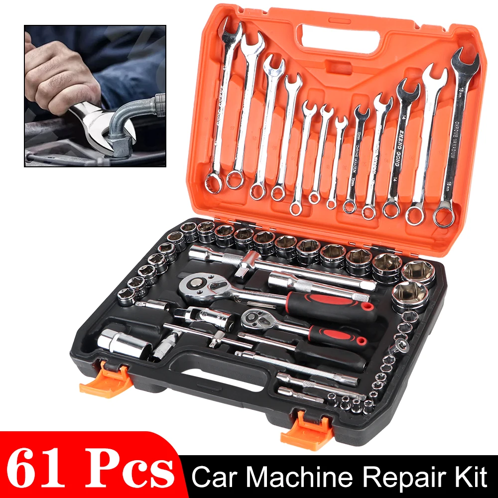 Mechanical Socket Wrench Hand Tool Remover Automotive Tools Wheel Bearing 61 Pcs/Set Car Repair Kit Seal Driver Installer