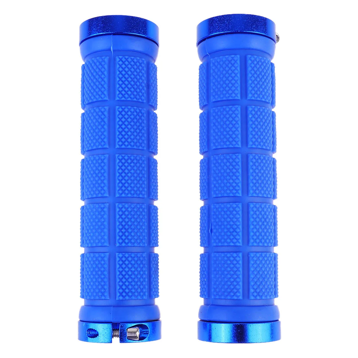 

1Pair Anti-Skid Rubber Handlebar Grip Cover Dual-End Screw Lock Design Road Bike Cycling Skid-Proof Handlebar Ends Cover Blue