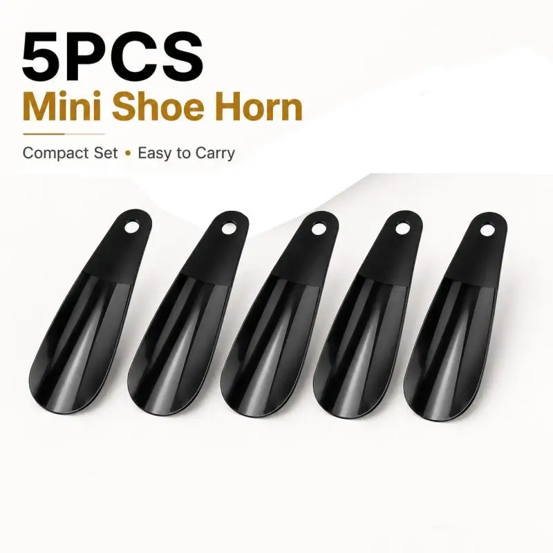 Set mit 5 Mini-Schuhlöffeln - Tragbare 16cm schwarze Schuhlöffel für einfaches Anziehen zu Hause, bei der Arbeit oder auf Reisen – Detail 9