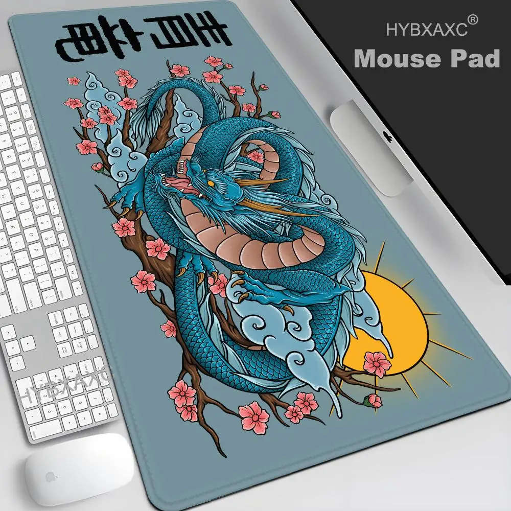 Dragon Mouse Pad Black and White Deskmat Playmat Laptop Japan Anime Gaming Keyboard Rubber Pad Pad on The Table Mouse Mat Pc Rug