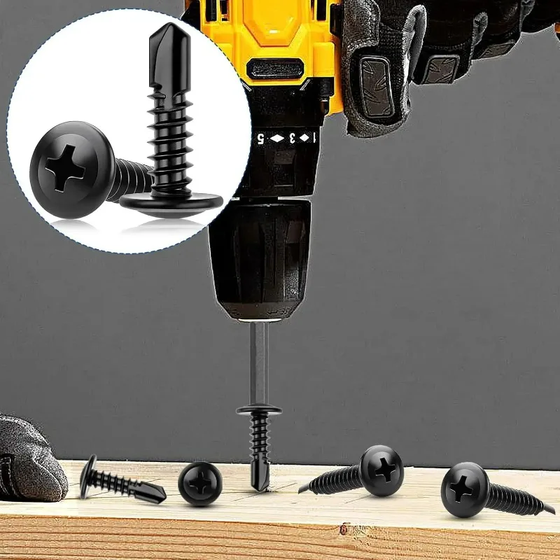 50/200x Stainless Steel Self-Tapping Screws Phillips Truss Head Countersunk Self-Drilling Screws Metal High Strength Fasteners