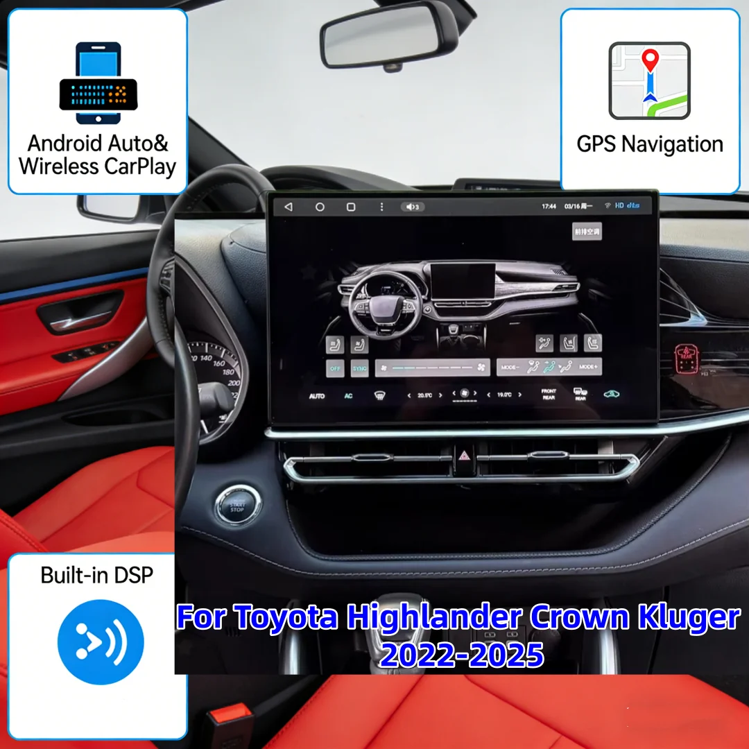 jo For Toyota Highlander Crown Kluger 2022-2025 GPS Navigation Carplay Auto Stereo Multimedia Video Player Car Radio Head Unit