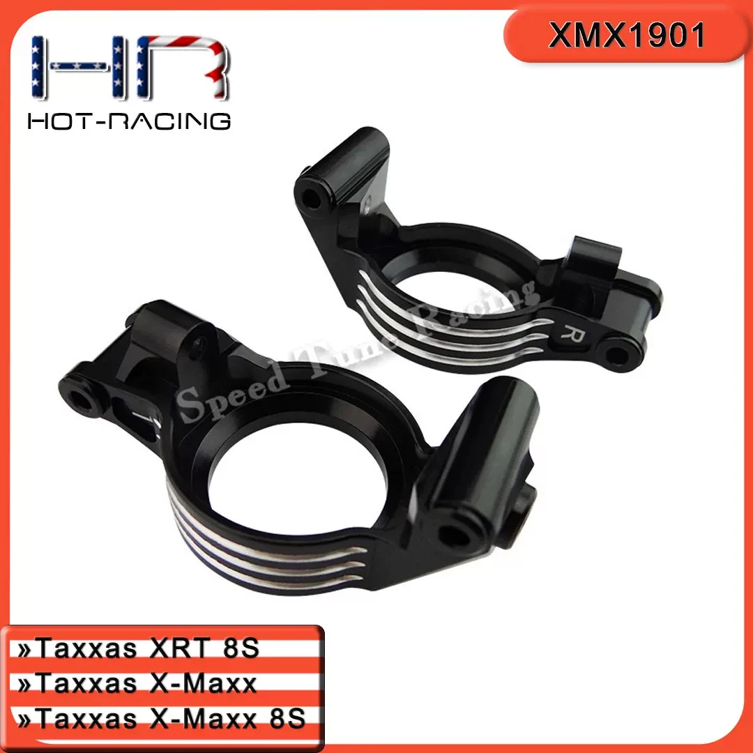 Hot Racing HRAXMX1901 Black Aluminum Front C-Hub Caster Blocks (L+R) for Traxxas X-Maxx 6S & 8S Replace TRA7732