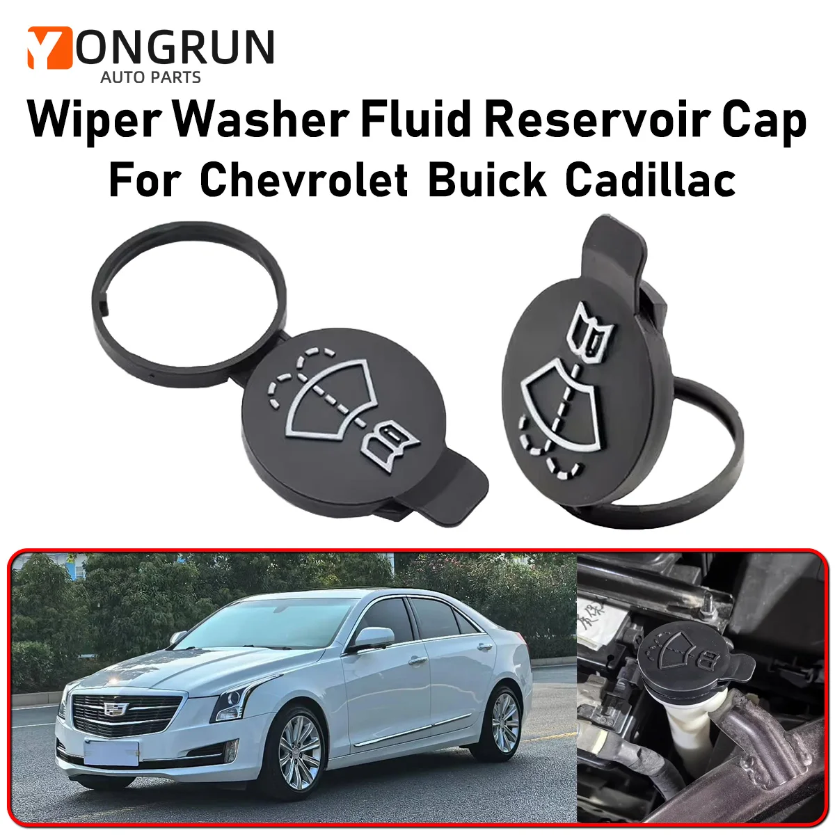 YONGRUN Scheibenwischer-Reiniger-Flaschenverschluss, 1/2/5/10 Stück, 13227300, geeignet für Chevrolet Buick Cadillac Kraftstofftankdeckel-Teile