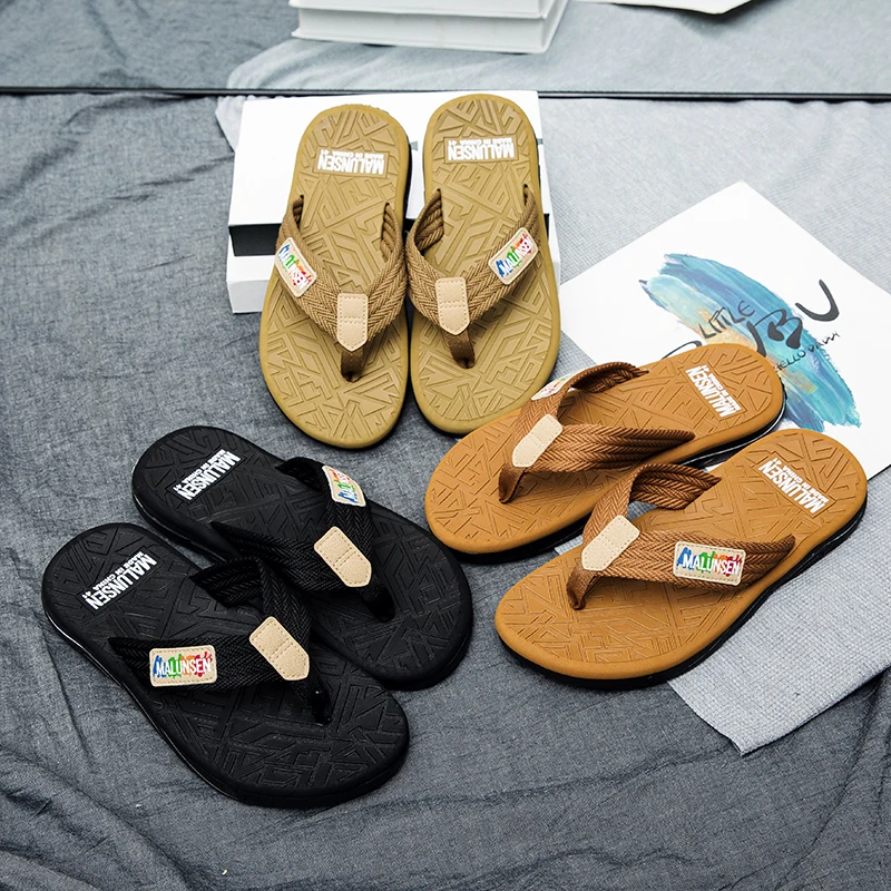 

MALUNSEN men's summer anti-slip wear-resistant sole + comfortable polished shoe last black / Khaki multi-color trendy style outs