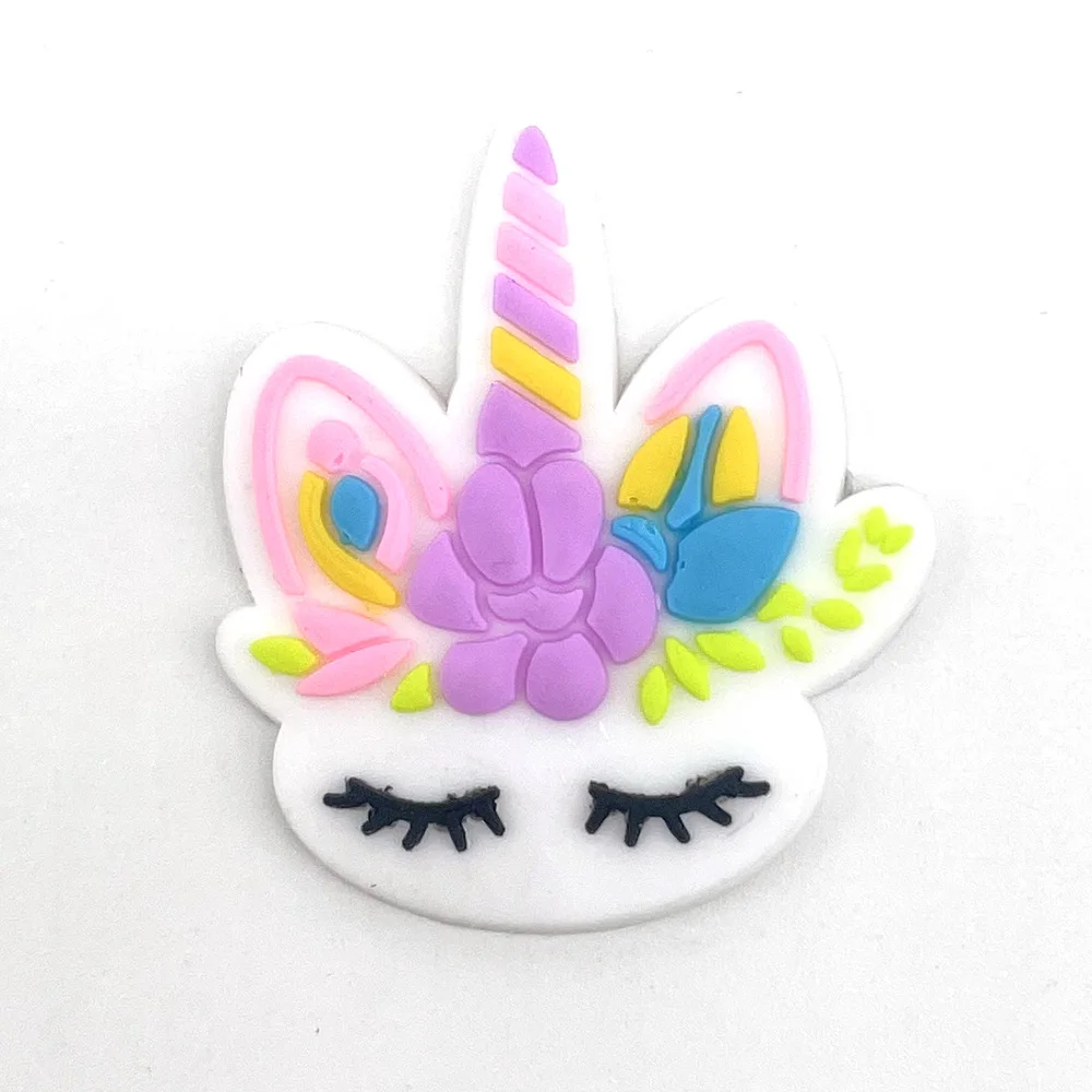 Amuletos de zapatos de animales de unicornio para zuecos, sandalias, decoración, accesorios de zapatos, dijes para regalos de niños