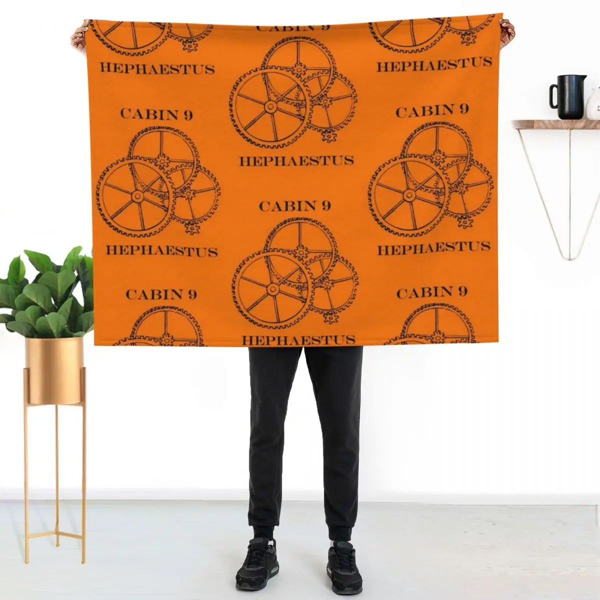 Camp Halfblood - Hephaestus Cabin Throw Blanket Color Fast Cozy Throw Blanket