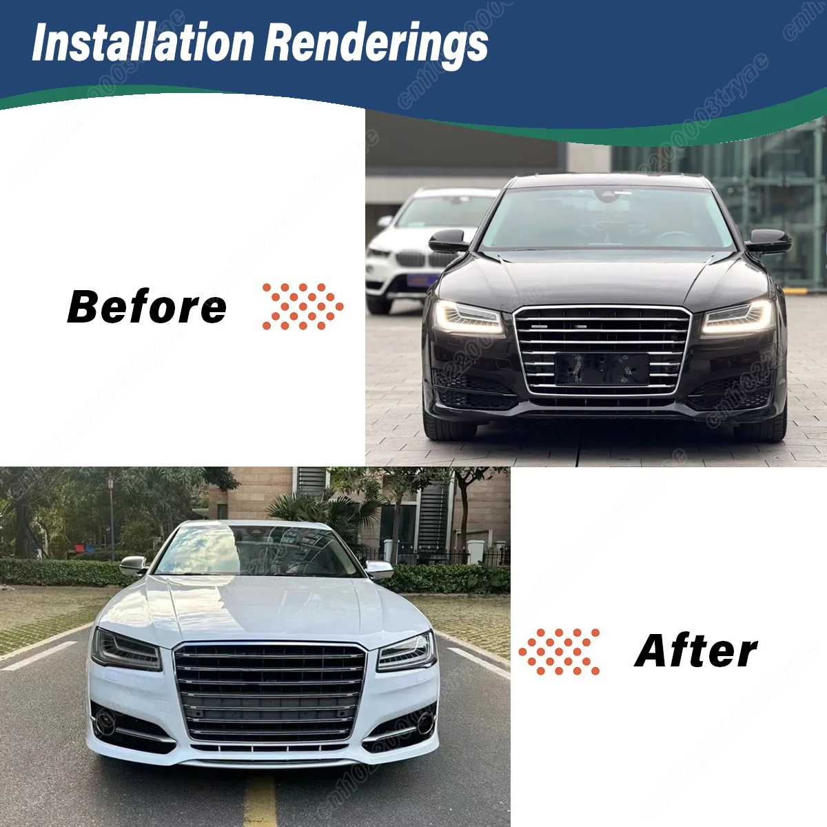 For Audi A8 S8 2014 2015 2016 2017 Automobile Front Bumper Splitter Lip Spoiler Decorative Panel Protective Cover Body Kit