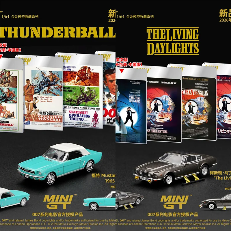 1:64 Pre-Sale Minigt 1965 Ford Mustang Convertible 007 Thunderball Diecasting Car Model Collectible Display For Hobby Collectors - view 2