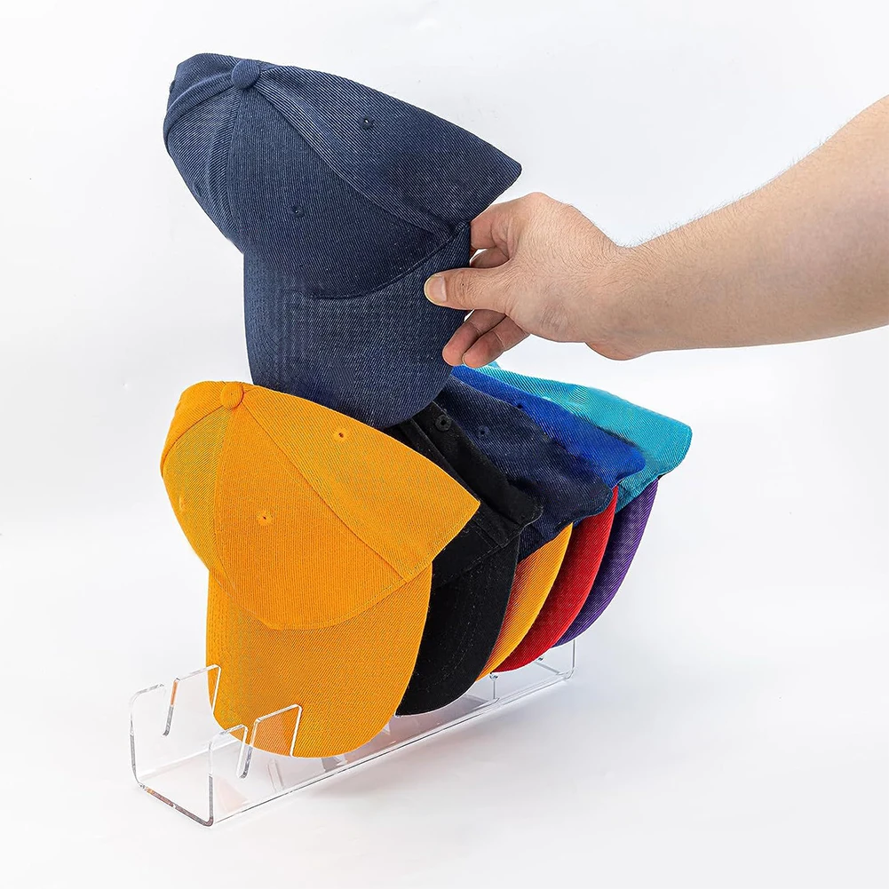 Hat Stand for Baseball Caps Acrylic Hat Rack for 7 Baseball Caps Hat Storage Display Holder for Bedroom Closet Dresser