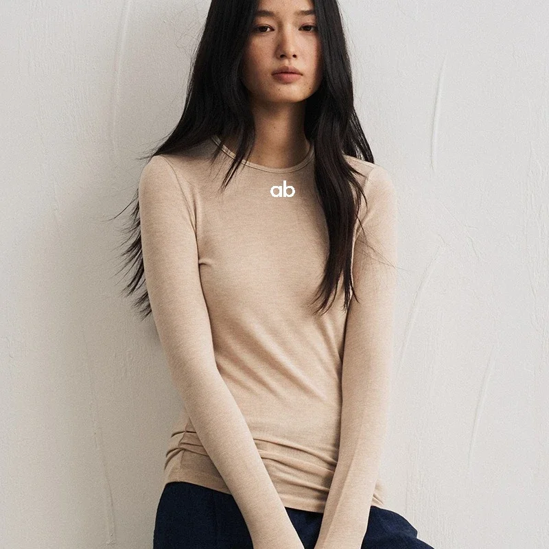 Women's Silk Modal Cashmere Base Layer Top Slim Fit Solid Color Skin-Friendly T-Shirt High-End Luxury Knitwear Top
