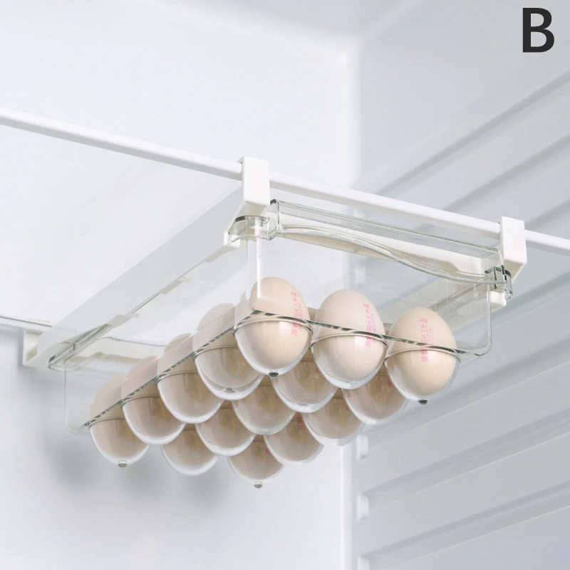 Fridge Organizer Fruit Egg Refrigerator Storage Rack Under-shelf Refrigerator Drawer Box Fresh-keeping Kitchen Organizer