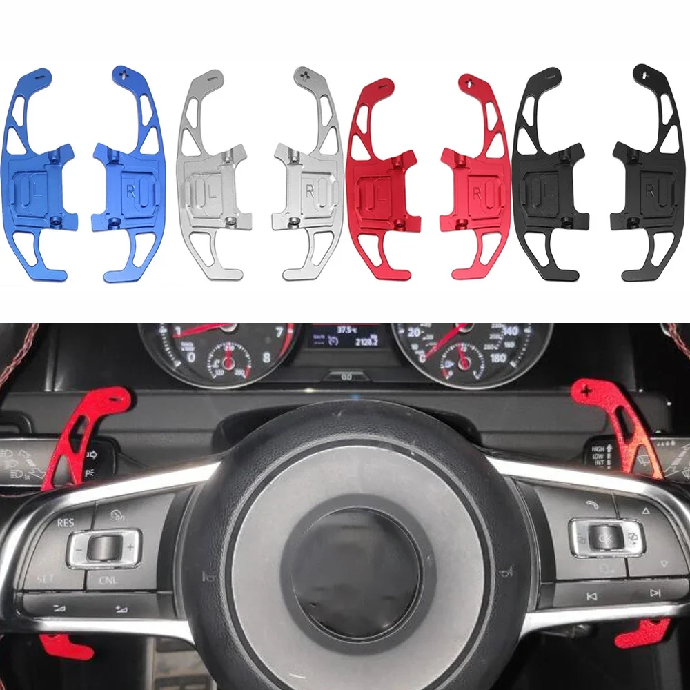 Pair Car Steering Wheel Shift Paddle Extend DSG Gear Shifter Paddle Extension For VW GOLF GTI R GTD GTE MK7 7 Scirocco 2014-2019