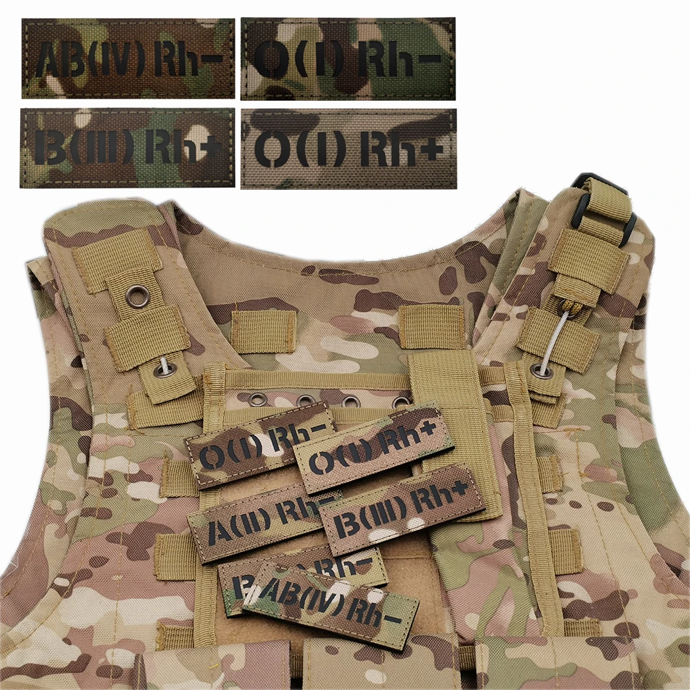 Embroidery Yellow Russian A B O AB Blood Type Camo Black IR Army Blood Type Patch Sew On Bag Hat Tactical Vest