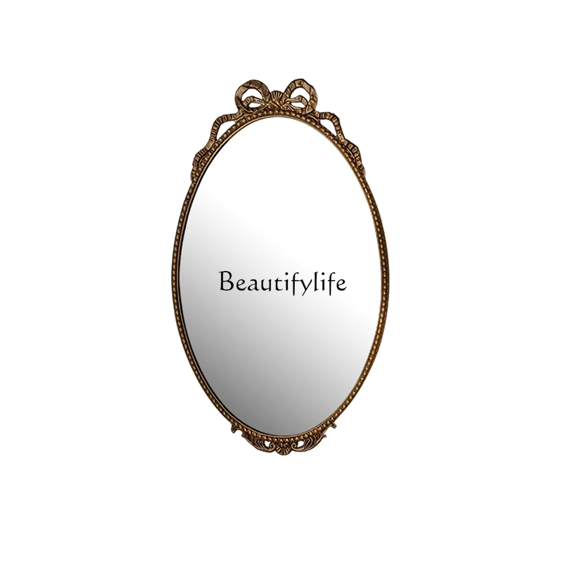 

Vintage Irregular Bow Carved Smart LED Bathroom Mirror Bedroom Vanity Makeup Mirror