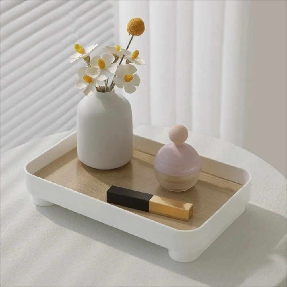 

Square Wooden Desktop Storage Tray Clutter Storage Multi-Function Dressing Table Cosmetics Box Durable Large Capacity Key Tray