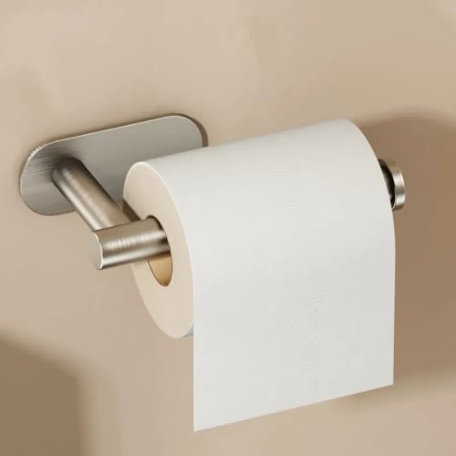 

Toilet Paper Holder, Self Adhesive Toilet Paper Holder Wall Mount, SUS 304 Stainless Steel Toilet Tissue Roll Holder No Drillin