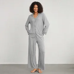 2024 Autumn and Winter Women's Simple Casual Home Suit Set, Solid Color Pants Two-piece Set for Women