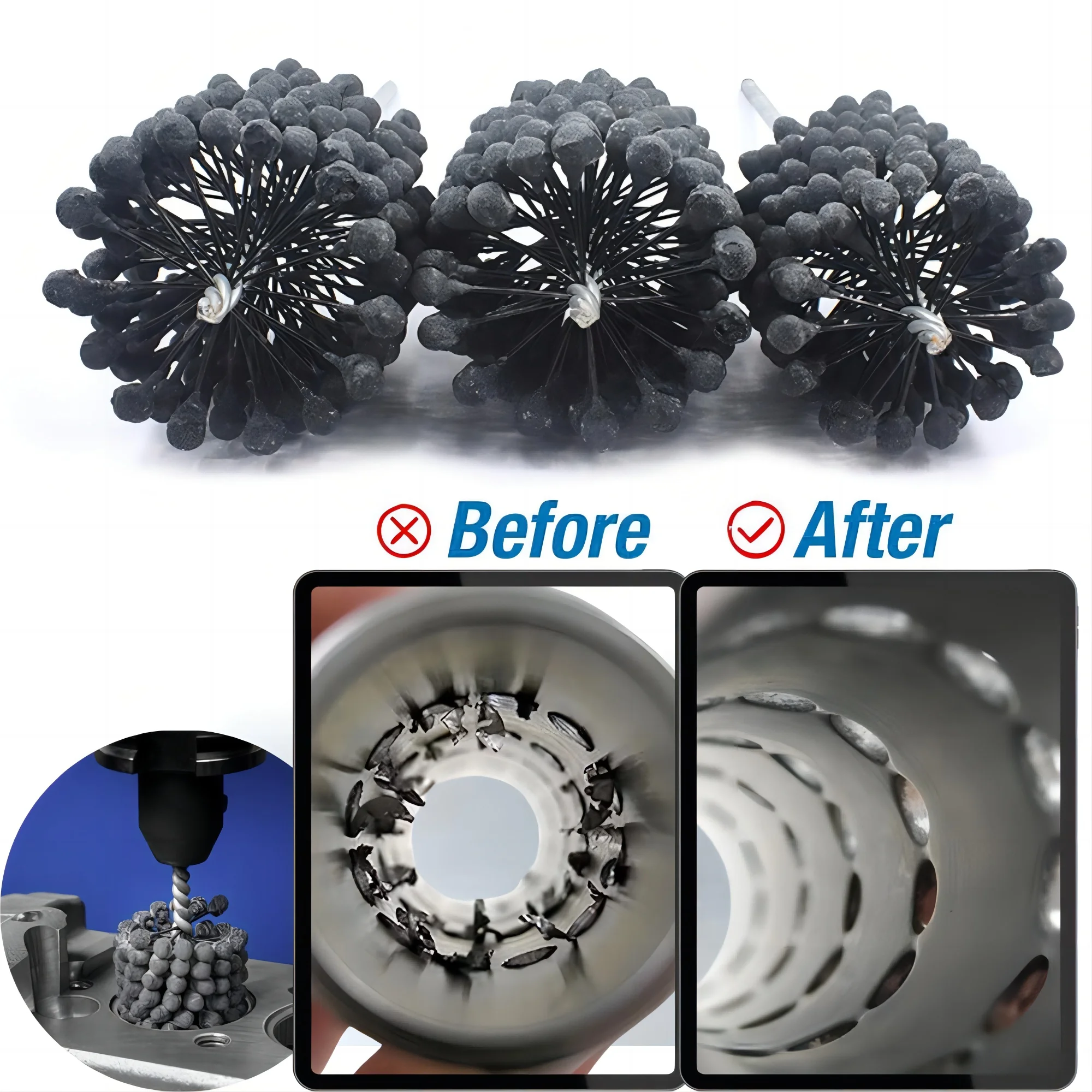 HOT SALE 105MM Cylinder Hone Brushes Flexible Bore Rotary Honing Tool Engine Camshaft Motorcycle Car Grinding Deburring Metal