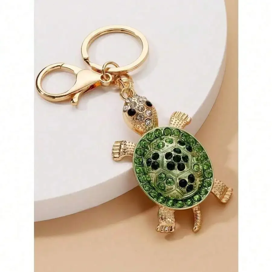 

3D Rhinestone Sea Turtle Keychain Alloy Shell Bag Charm For Women Adult