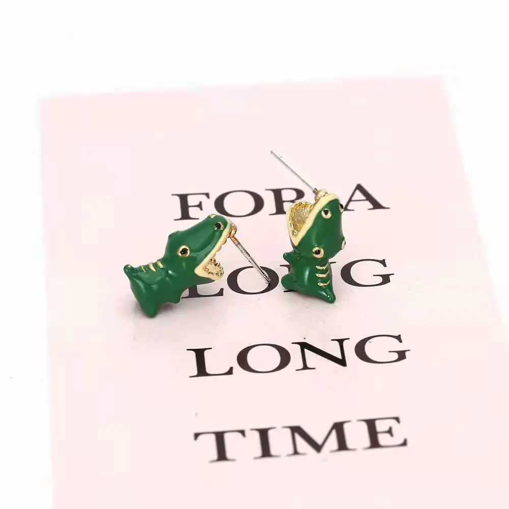 Animal Bite Earring For Women Cartoon Little Dinosaur Suitable Dog Whale Cute Earring Teens Girl Funny Gift Teenager Jewelry