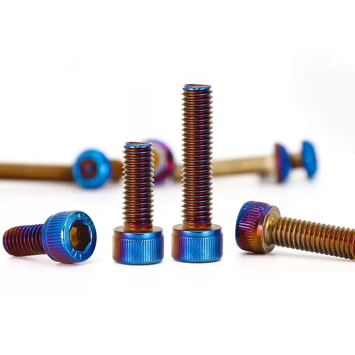 304 Stainless Steel Cup Head Hexagonal Titanium Blue Bolt/Modified Universal Screw