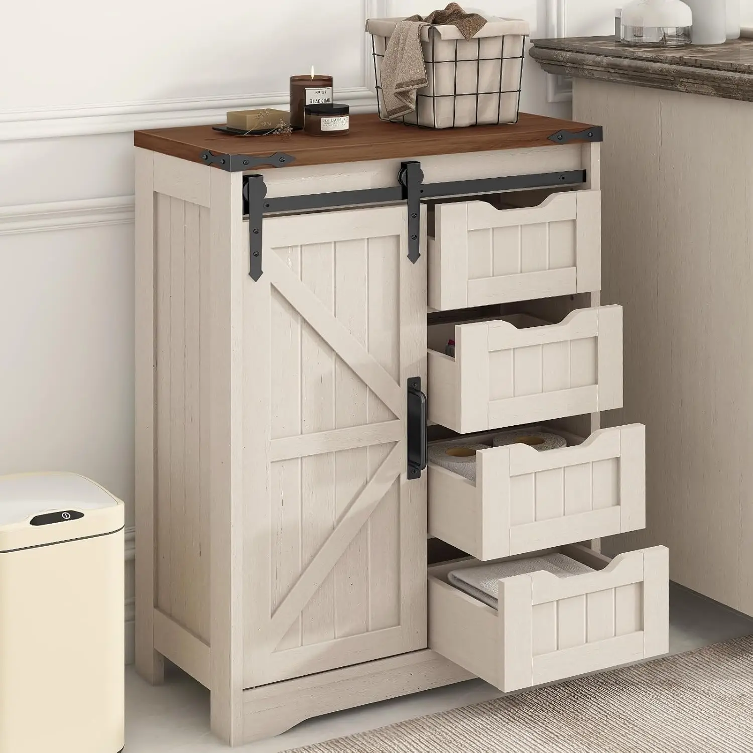 Bathroom Floor Storage Cabinet, Bathroom Cabinet with Drawer, Floor Storage Cabinet, Farmhouse Storage Cabinet =