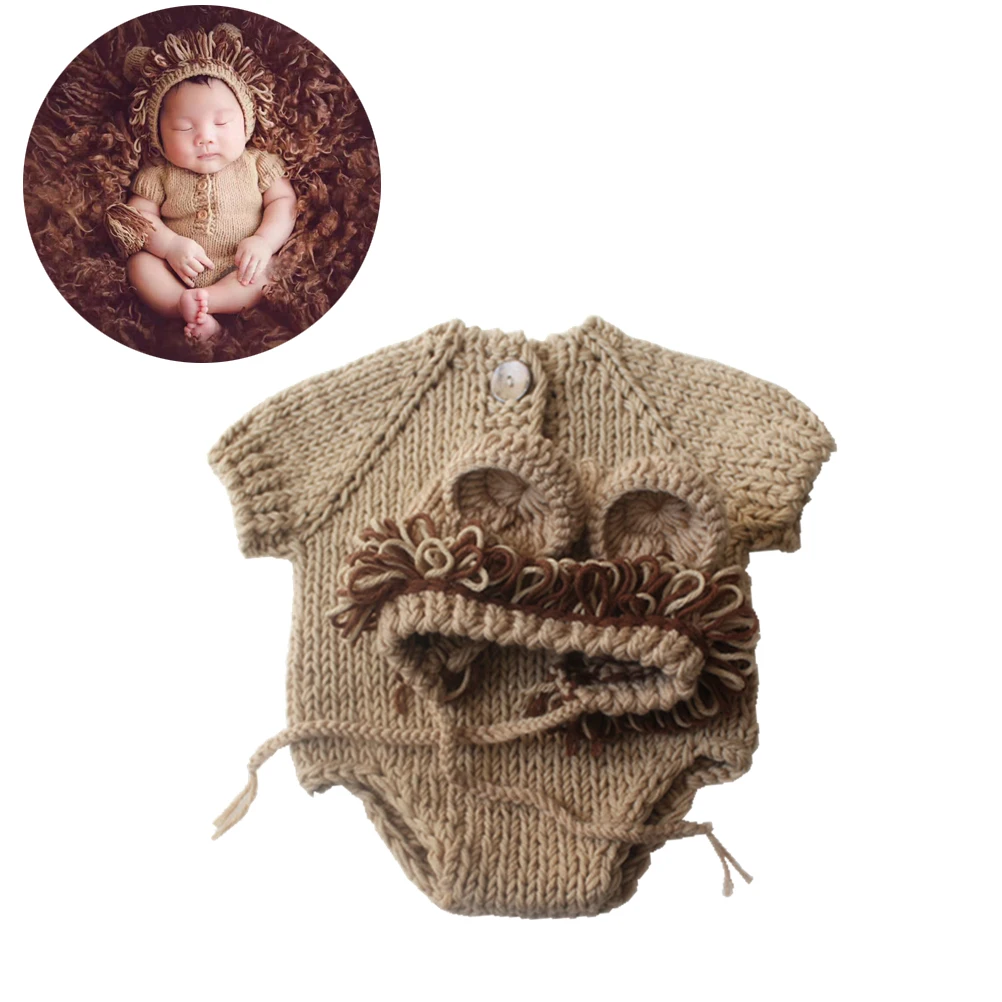 

Baby Photography Costume Lion Outfit Newborn Photo Shoot Suits Soft Material Comfortable Baby Outfits Props Infant Clothes